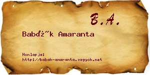 Babák Amaranta névjegykártya